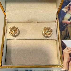 Chic Gold and Crystal Stud Earrings